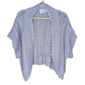 Cato Woman Open Shrug Sweater Womens 18/20W Gray Lace Crochet Knit